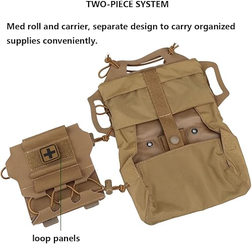 Miniatura 5 de Tactical Medical Molle Bolsa de primeros auxilios Sistema de dos piezas Micro Med Kit de emergencia Caza Bolsa (tamaño mediano)
