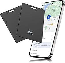 2 Pack Wallet Trackers for Android, Rechargeable Wireless Smart Tracking Card, Slim Wallet Tracking Card Compatible with Google My Device (Android Only), Black