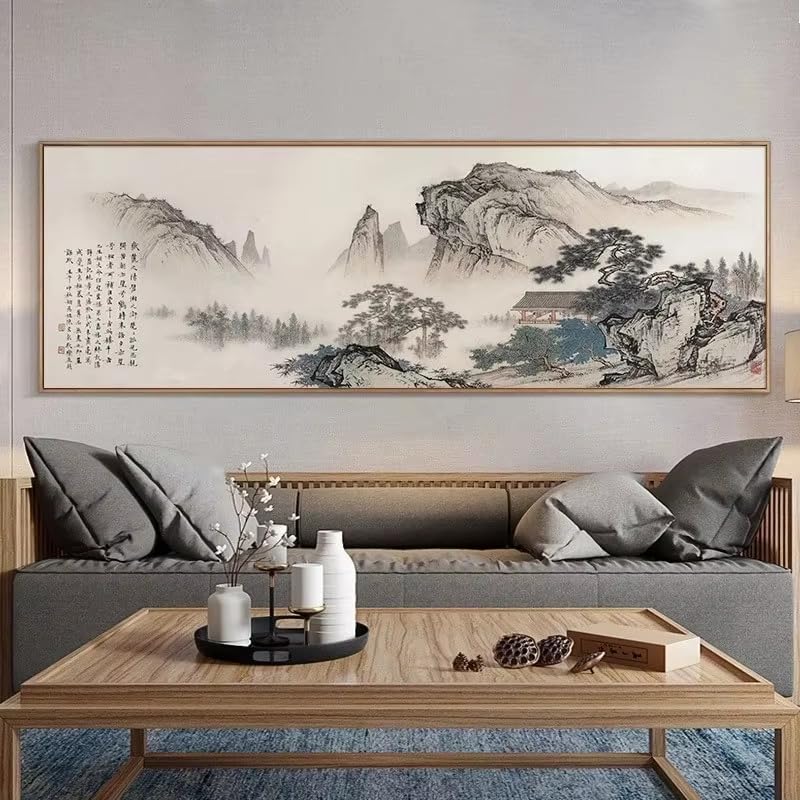 Cuadros murales modernos estilo chino para decorar un dormitorio elegante