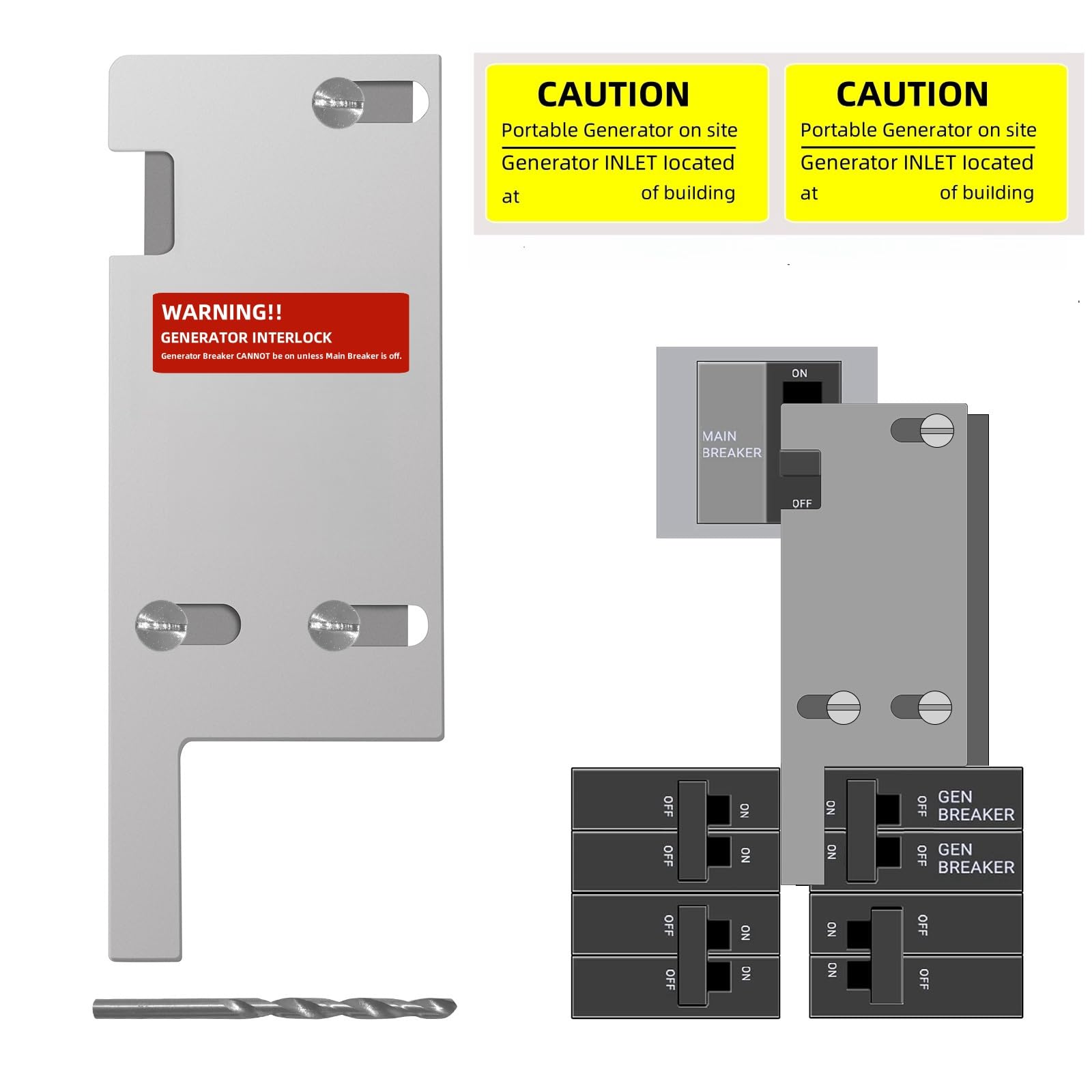 Kit de verrouillage de générateur avec espacement réglable de 8,9 à 10,2 cm - 8