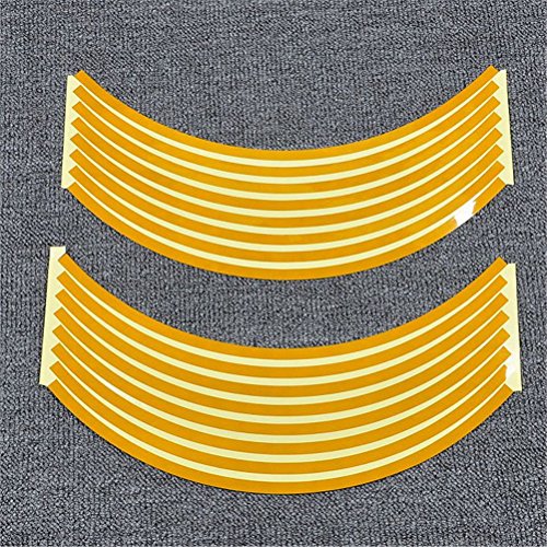 Cinta reflectante para llantas Liquor, 16 piezas, con borde amarillo, para ruedas de 17 pulgadas miniatura 1