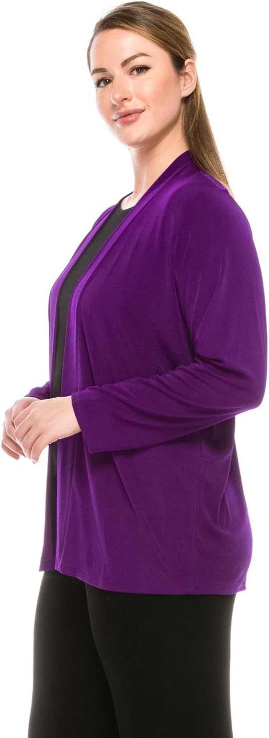 Jostar Women's Drape Cardigan Jacket - Long Sleeve Acetate Draped Open Front Sweater