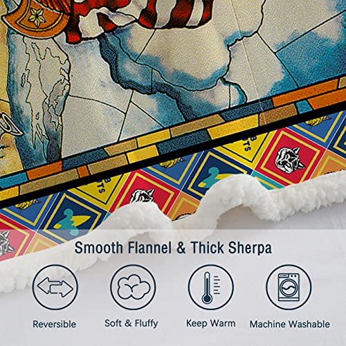 Bedmust American Flag Fleece Blanket For Bed Couch Chair Eagle Scout Sherpa Throw Blanket For Men Women And Kids Soft Plush Lion Tiger Wolf Cub Scout Blanket Throw (60X80 Inches) #TOP5