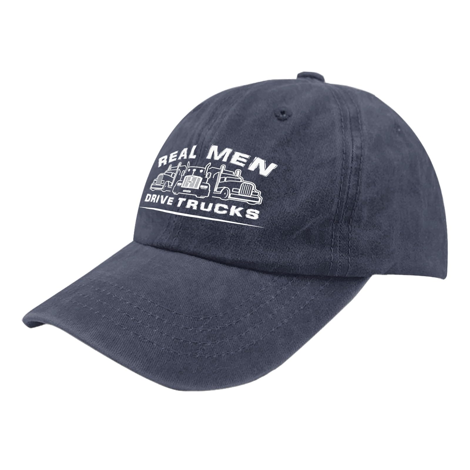 Real Men Drive Trucks Big Rig Funny Truck Driver Hat Baseball Hats for Men Navy Blue Men Hats Gifts for Daughter