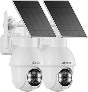 ANRAN 2K Solar Security Camera Wireless Outdoor, 2 Pack Battery-Powered WiFi Camera with 360° PTZ for Home Security, PIR M Price In India