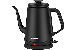 DmofwHi Gooseneck Electric Kettle(1.0L),1000W Black Kettle Electric