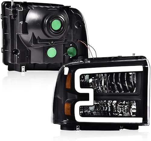 Vista 9 de PIT66 LED Headlight Assembly Compatible with 2005-2007 Ford F250 F350 F450 F550 Super Duty /2005 Excursion (Not Fit Sealed Beam Headlight model)