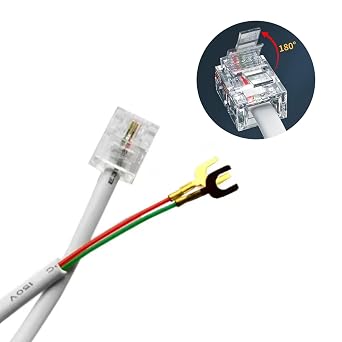 OLIREXD 4PCS Telephone Extension Cable, RJ11 6P2C Telephone Landline Extension Cord with Standard RJ11 6P2C Plug, 4.9ft/1.5m White (4 Pack)