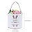 XinblueCo Easter Bunny Basket Egg Bags for Kids,Canvas Cotton Personalized Candy Egg Basket Rabbit Print Buckets with Fluffy Tail Gifts Bags for Easter