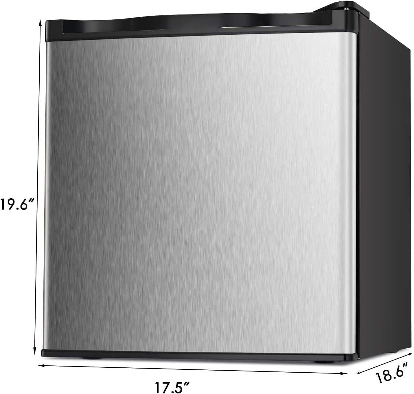 Antarctic Star Upright Freezer 1.1 Cu.ft, Compact Mini Freezer with Reversible Single Door, Temperature Control, Removable Shelves, Small freezer Stainless Steel for Home, Silver