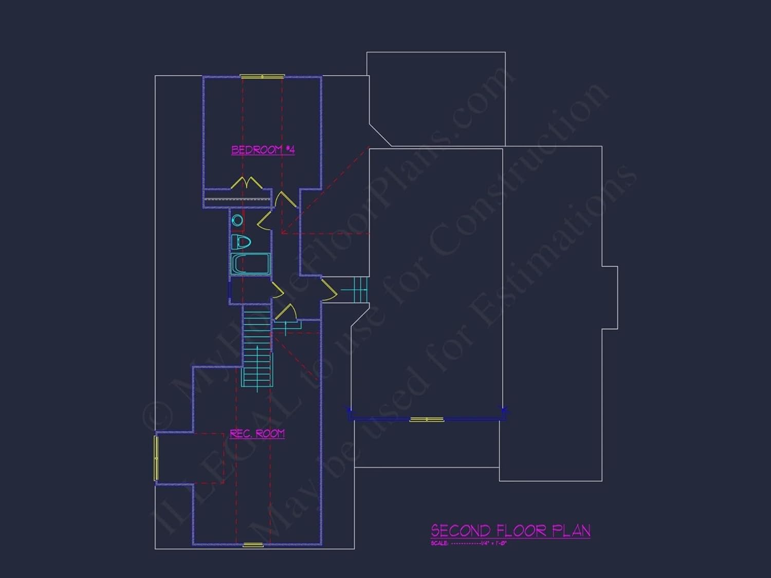 11-2066 HOUSE PLAN - Stunning House Floor Plan: 4-Bedroom CAD Architectural Designs