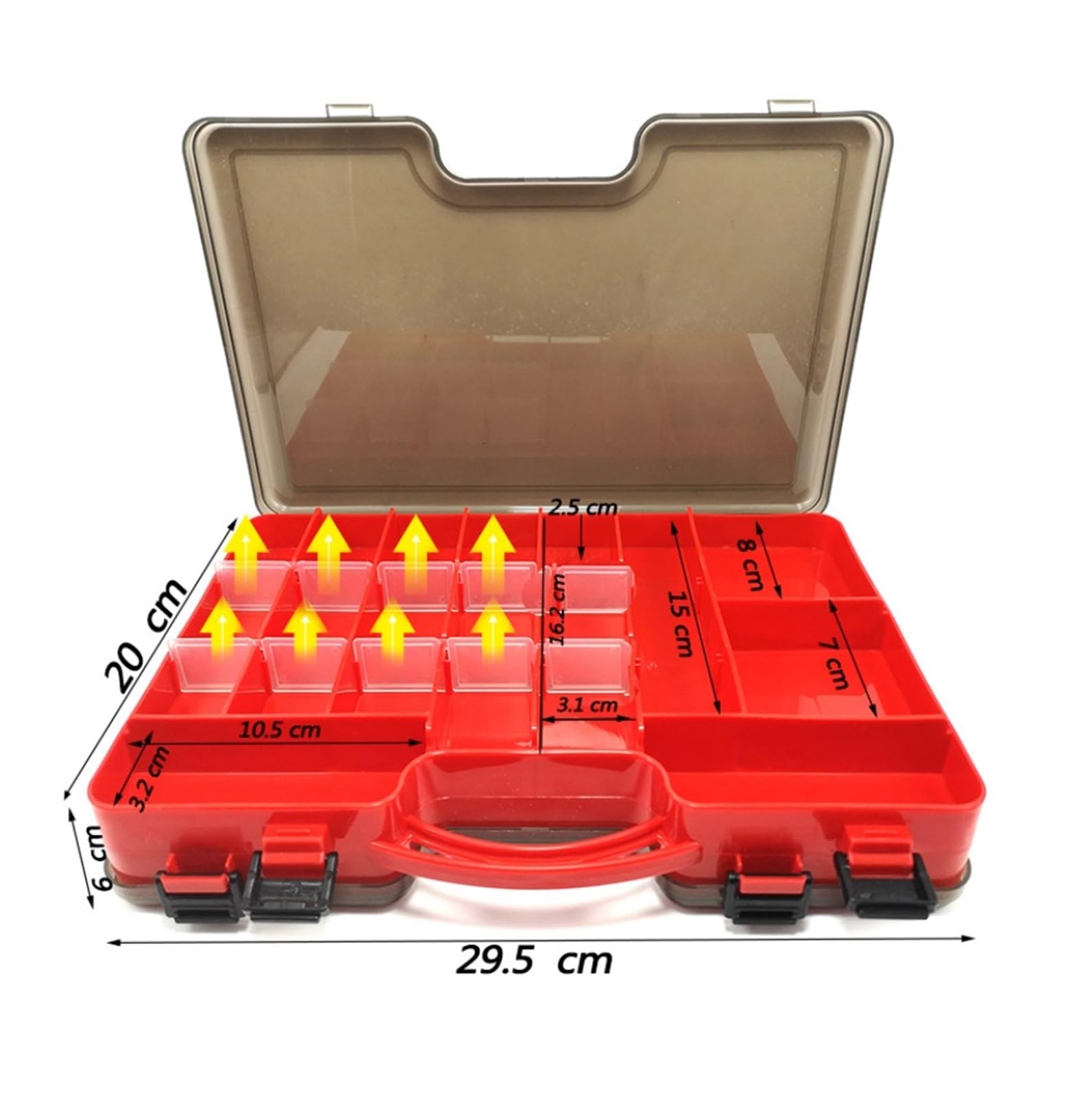 Pudełka na Sprzęt Wodoodporne Przenośna Skrzynia Na Sprzęt Wędkarski Skrzynka Narzędzia Wędkarskie Haczyki I Przynęty Odpowiednia Pudełko Wędkarskie(Yellow)
