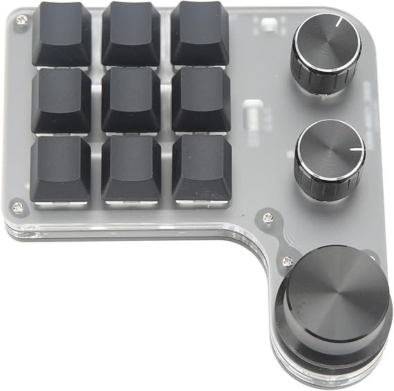 Sanpyl One Handed Programmable Mechanical Keyboard, 9 Keys 3 Knobs RGB Programmable Macro Keyboard, Custom Shortcut, Dual Mode Connection, Gaming Keyboard!