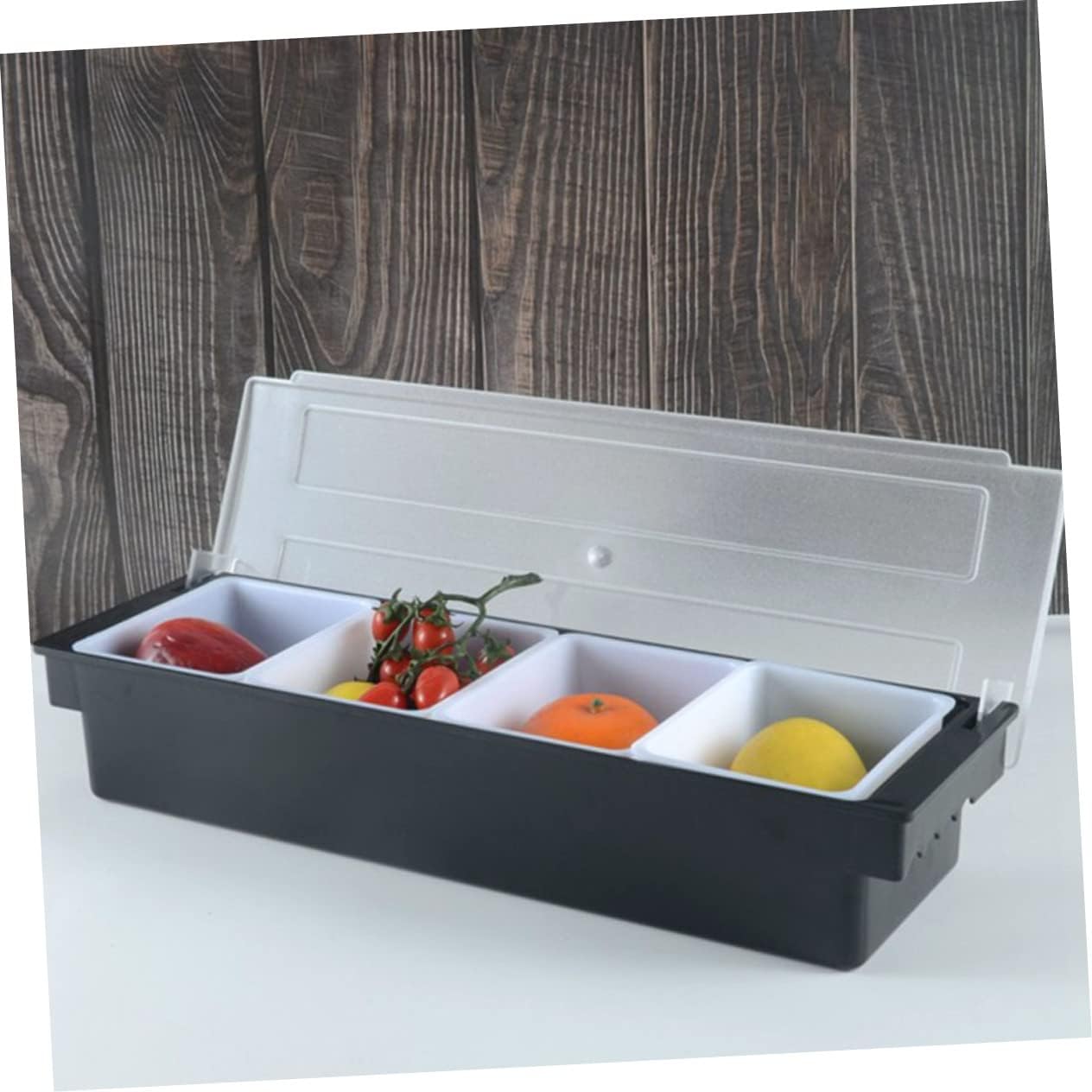 Safe Plastic Tray Fruit and Snack Serving Box Elegant Compartment Garnish Station