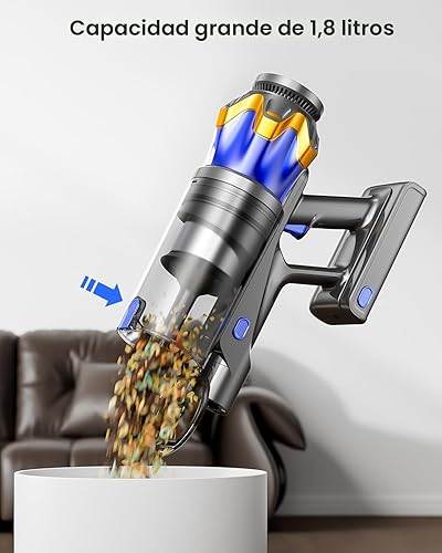 Miniatura 7 de Aspiradora inalámbrica, mejorada de 650 W, 55 KPA, 70 minutos, aspiradora inalámbrica con autoservicio y pantalla táctil, aspiradora inalámbrica