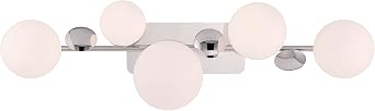 Eurofase Vine 5-Light LED Bathroom Vanity Light 36" Modern Nickel Vanity Light for Bathroom & Powder Room, 3145 Lumens, 90 CRI, Dimmable