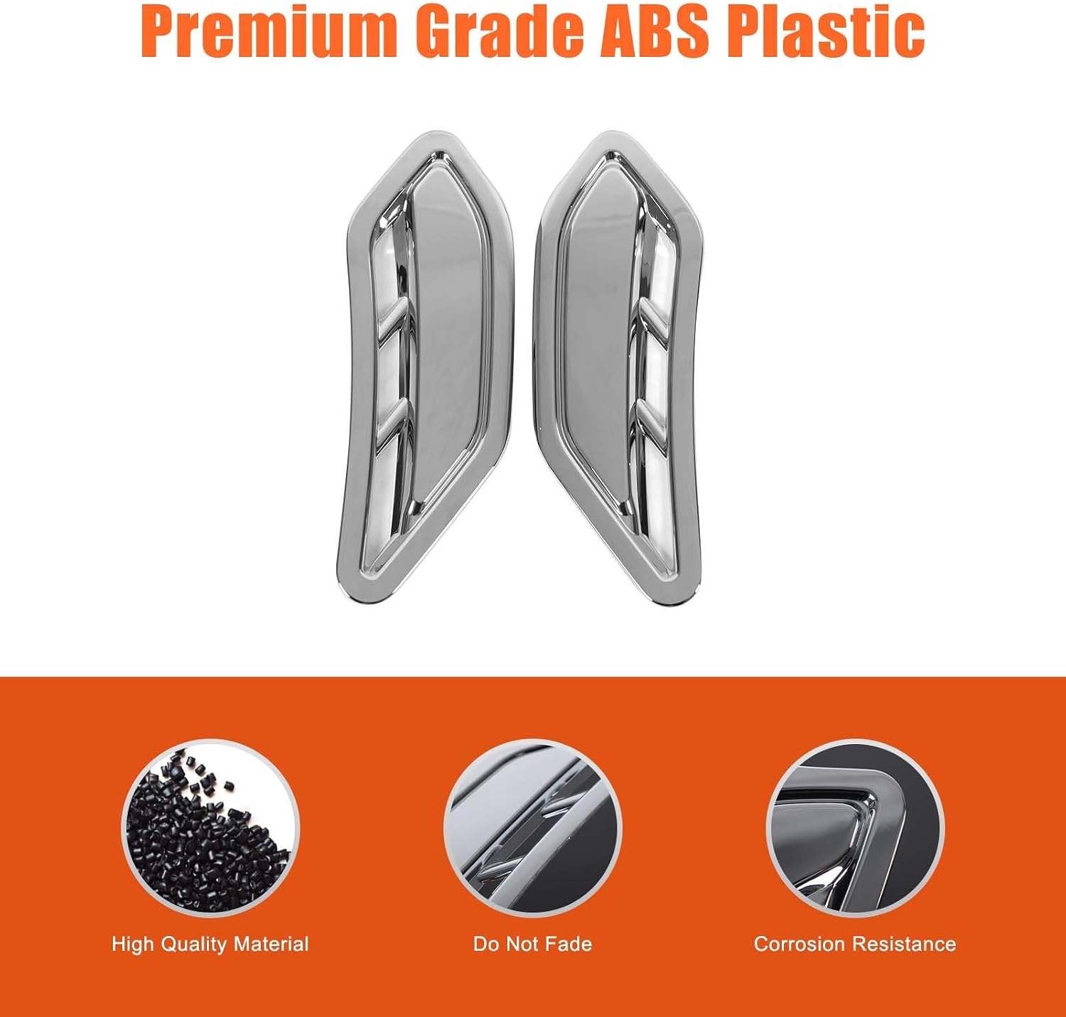 Front Fender Side Air Flow Fender Vent Cover Trim Compatible with Subaru Forester 2025,ABS Side Wing Air Vent Hood Intake Hole Grille Spoiler Decoration Accessories 2PCS (Bright Silver)