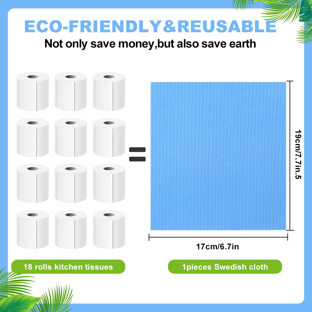 Strofinacci Svedesi Ecologici - 6 Pezzi Assorbenti, Per Cucina, Compostabili E Riutilizzabili - Foto 5