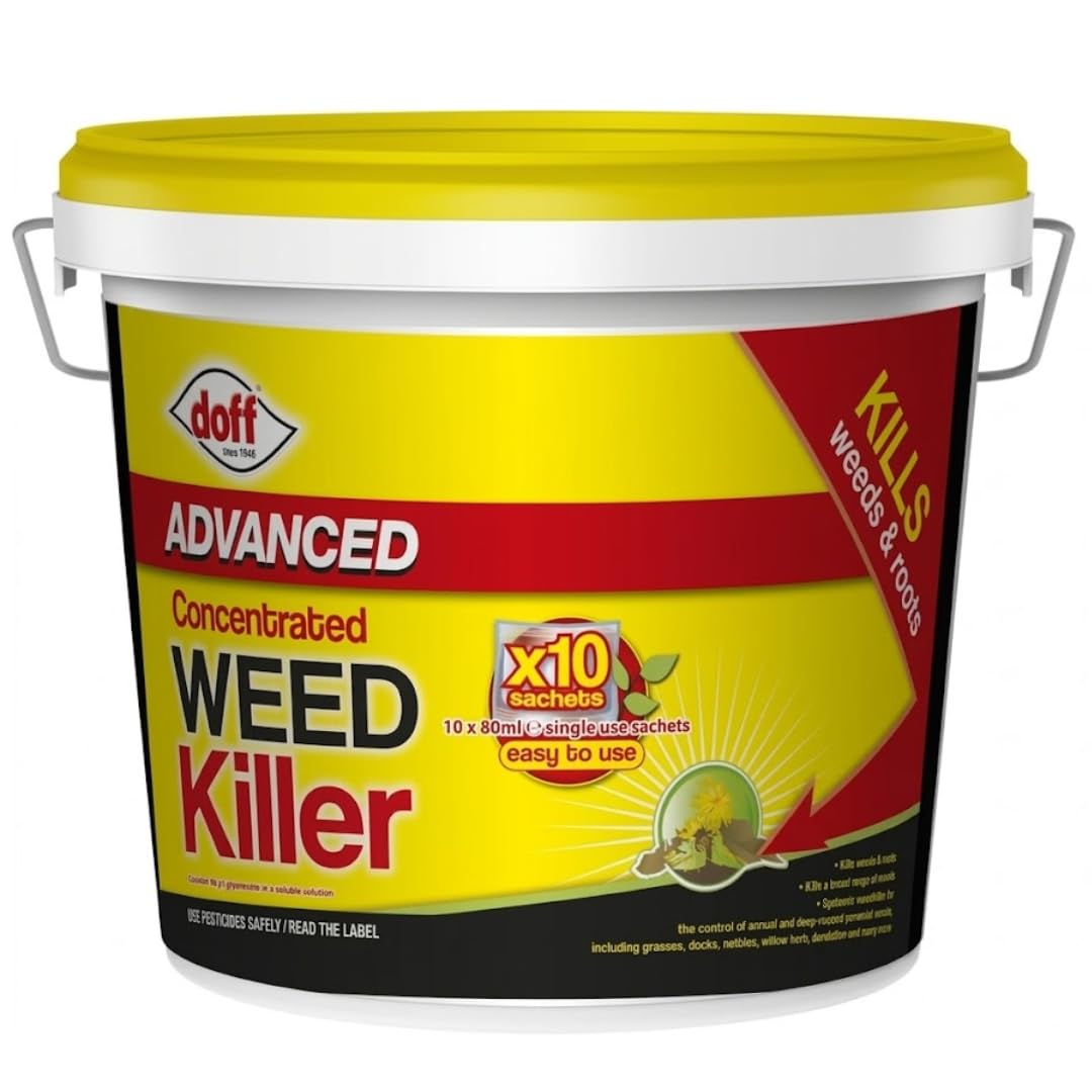 DOFF Advanced Concentrated Weedkiller 10 Sachets Fast Acting Garden Weed Killer for Paths Patios Driveways and Outdoor Use