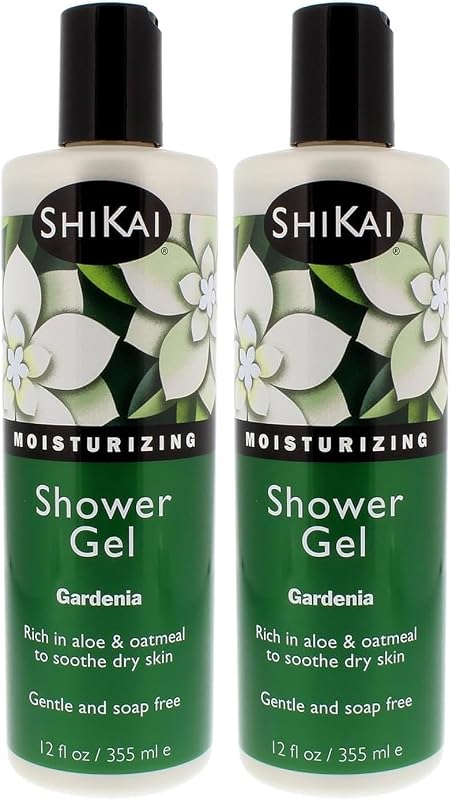 ShiKai Gel de Banho Hidratante Diário com fragrância de gardênia e aloe vera, 355 mL, Pacote com 2