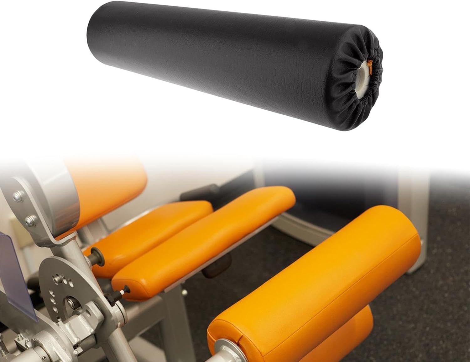 Sponge Sleeve Foam Roller for Exercise Machines Abdominal Foam Rollers PU Leather Covered Workout Accessory Sturdy Support Suitable for Home Gym Equip, Black