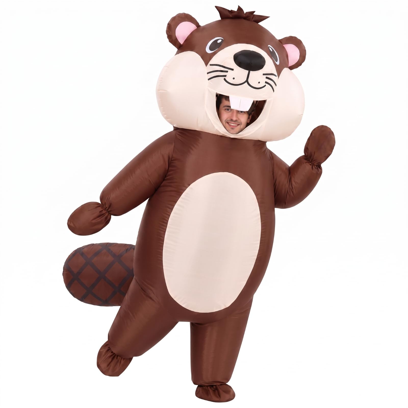 Arrowbash Halloween Inflatable Beaver Costumes for Adult Funny Blow up Beaver Costume for Halloween Full Body Inflatable Animal Suit for Men Women Funny Animals Cosplay Party