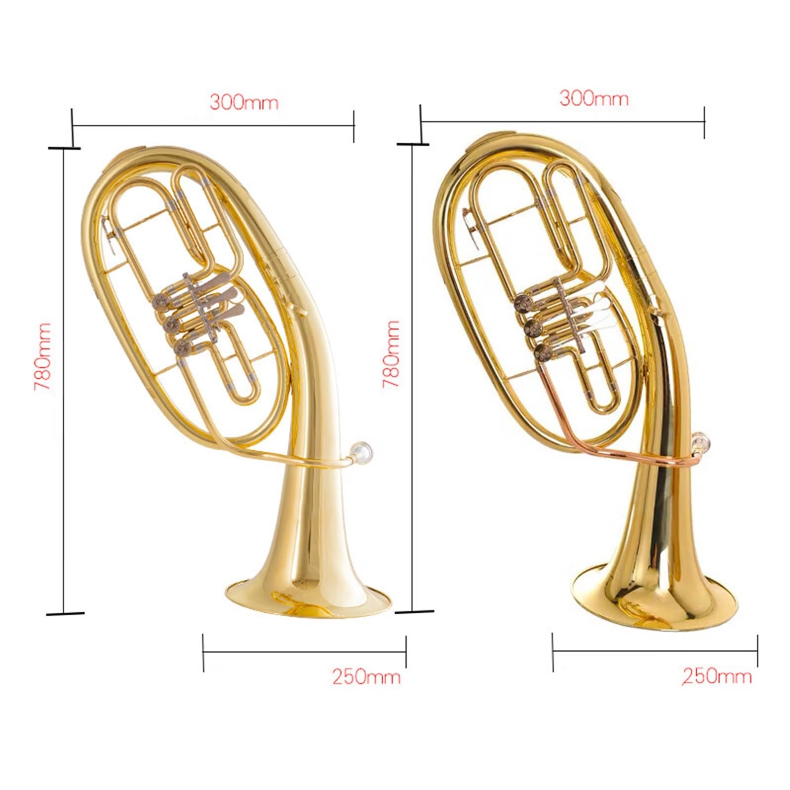 Professionelles Euphonium Aus Messing B Dur Dritte Oder Vierte Tonart Euphonium Tenorinstrumente Alle Gelb(3/4)