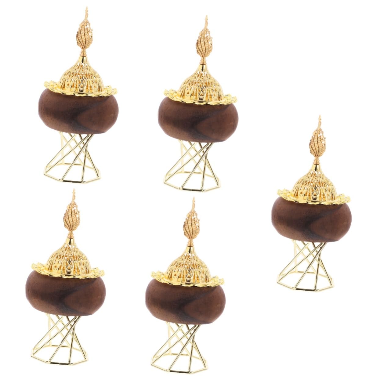 OUNONA 5 Stück Räuchergefäß mit Holz und Metallständer Eleganter Duftlampe Halter für Räucherstäbchen Stilvolle Tischdeko für Schlafzimmer Büro Meditationsraum und Wohnzimmer