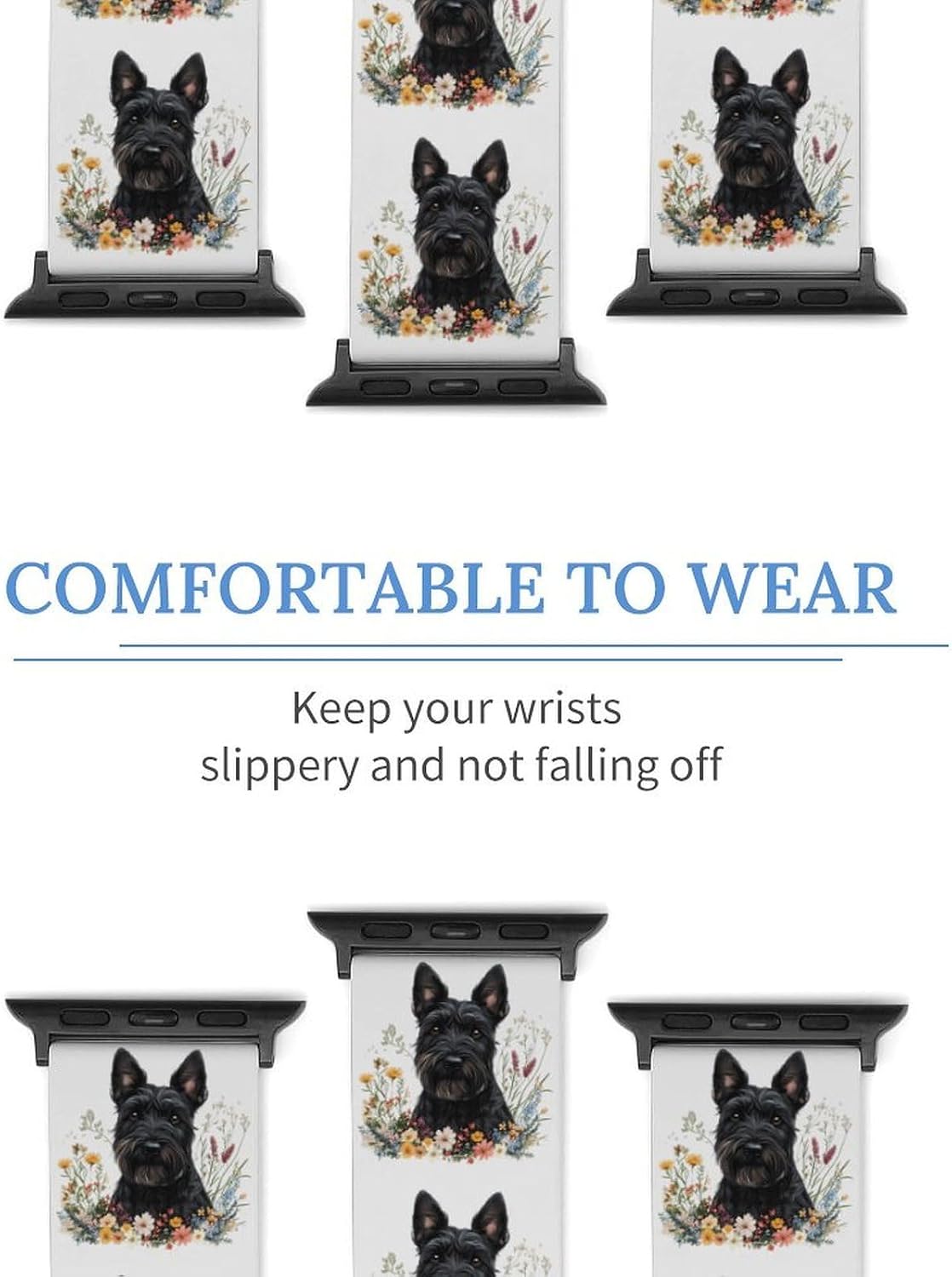 Scottish Terrier Dog Funny Silicone Sport Straps image 5
