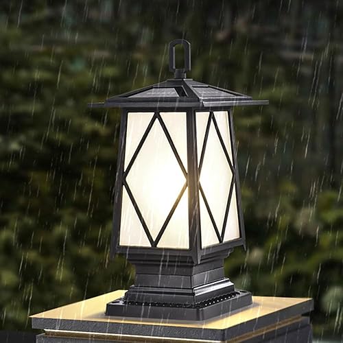 Miniatura 3 de Lámparas solares de estigma IP65 impermeable y resistente a la lluvia para puerta, bolardo, luz de pilar al aire libre, vintage, exterior, farol de