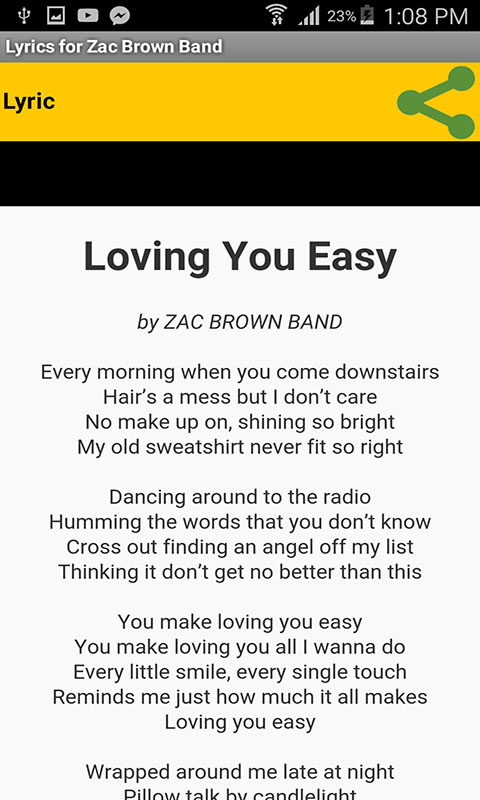 Lyrics for Zac Brown Band - App on Amazon Appstore
