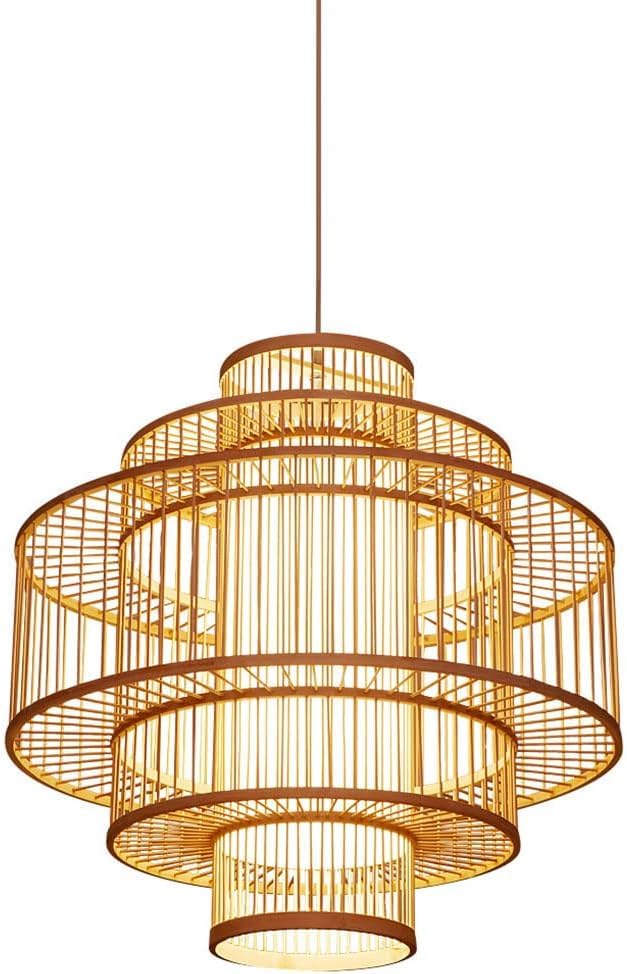 Abat-jour en rotin évidé à la main vintage de haute qualité pour lustre d'exception