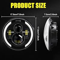 Kairiyard 7 Inch LED Fényszóró 100W 10000LM Angel Eyes 4 Módú Offroad Lámpa Wrangler Hummer 7