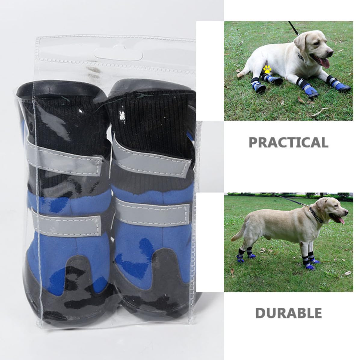 Gatuida 8 Stück rutschfeste Hundeschuhe für Pfotenschutz, Lange Stiefel