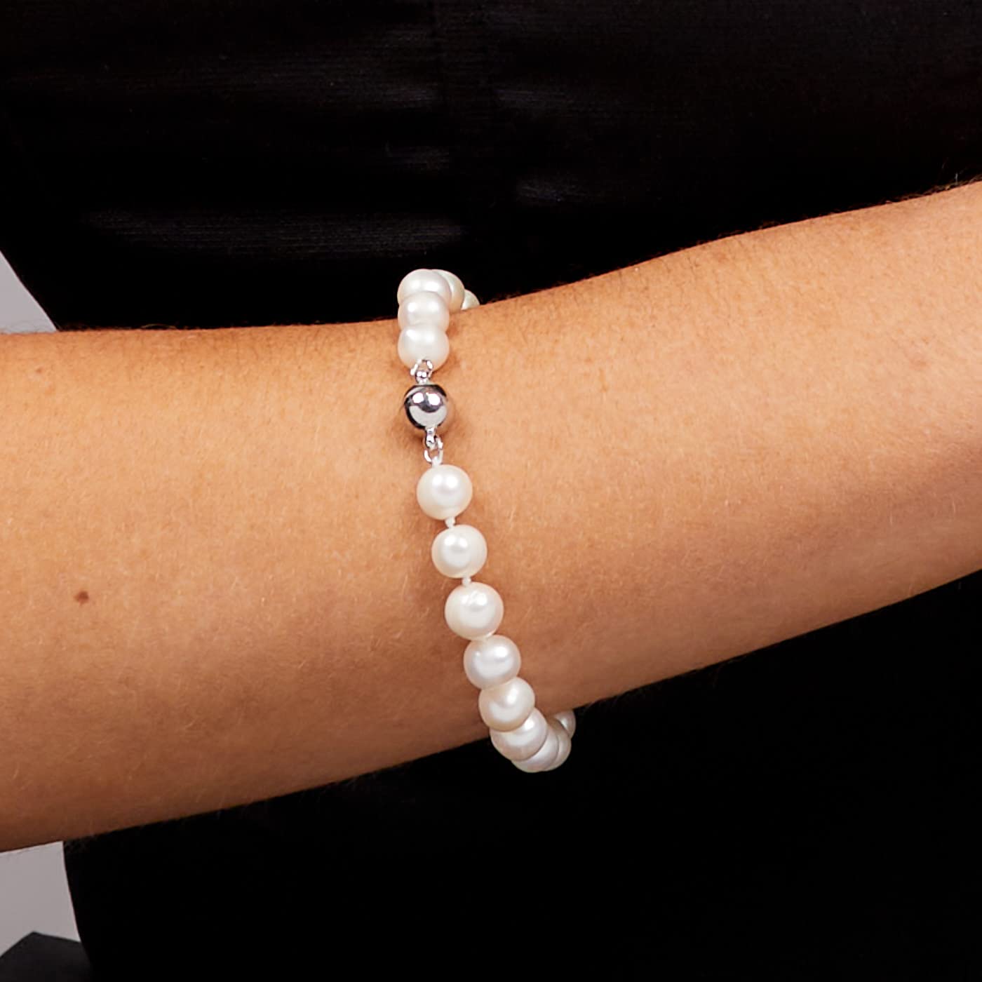 Treasure Bay Atemberaubendes 8–9 mm Süßwasserperlen-Armband, 19 cm Magnetverschluss, Damen-Perlenarmband