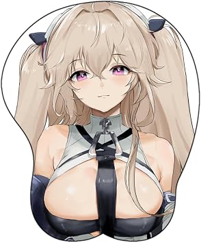 Anime Mouse pad Azur Lane Anchorage Anime Design 3D Ergonomic Mouse Pad with Wrist Rest Soft Silicone Non-Slip Desk Mat, Anti-Slip Base & Comfortable Wrist Support