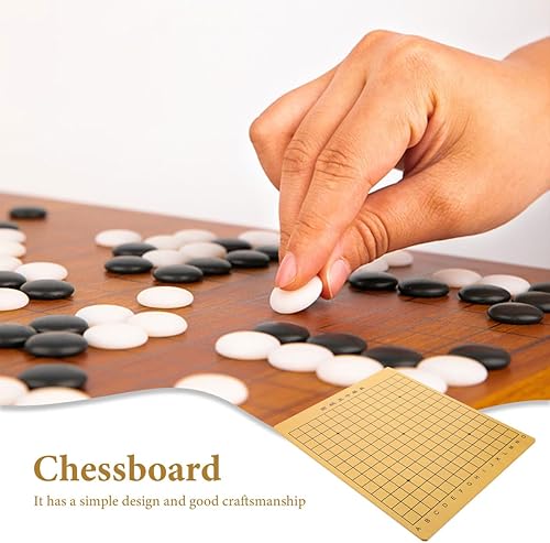 Miniatura 7 de Tablero de ajedrez chino de madera de doble cara Xiangqi y Gobang, juego de mesa de escritorio de 15.15 x 12.20 pulgadas para adultos y