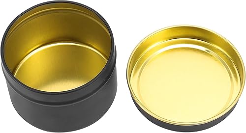 Miniatura 5 de MUKLEI 24 latas de vela de 8 onzas negras con tapas, tarro de vela vacío para velas, recipientes redondos de metal para hacer velas, artes y