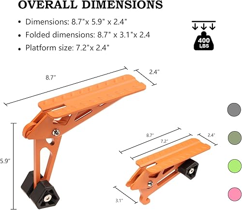 Miniatura 42 de COWVIE Escalón plegable para puerta de auto: Escalón para acceso al techo del vehículo para ambos pies, Escalera para la mayoría de SUV, Camiones