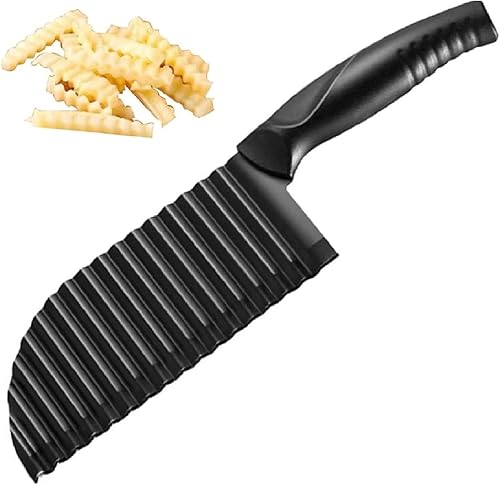 Cortadores de verduras de patata arrugados, herramienta de corte de hoja de acero inoxidable, cuchillo para cortar ensalada y cortador de verduras
