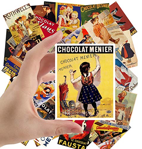 Large Stickers (24 pcs 2.5'x3.5') Chocolate Vintage Poster Ads Adverts