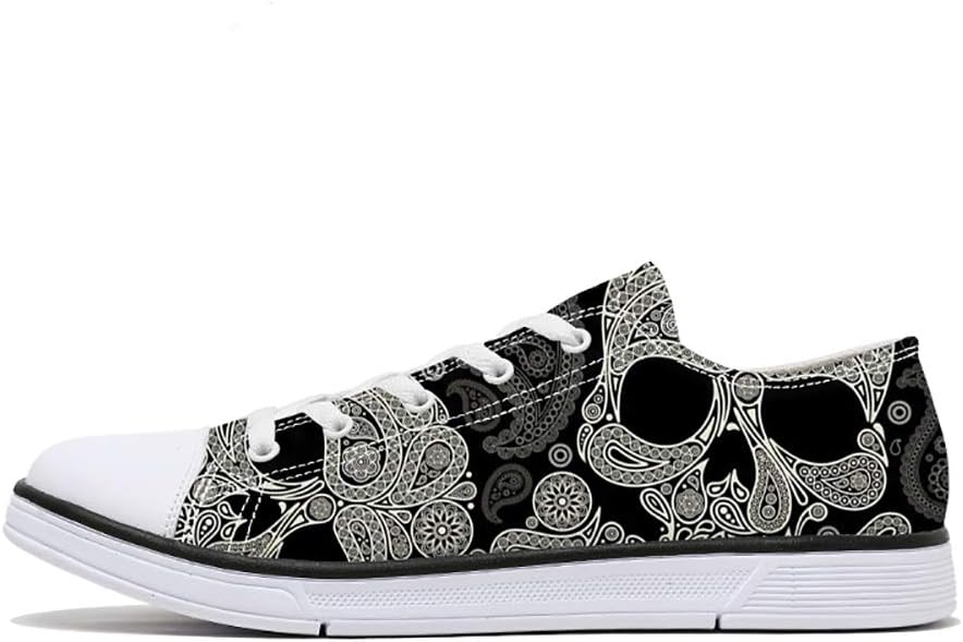 FIRST DANCE レディース メンズ スカルプリントシューズ クール ペイズリー柄 ファッションスニーカー ティーンボーイズ