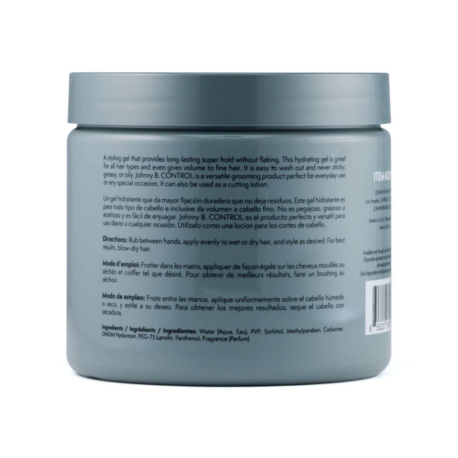 Johnny B Control Professional Unisex Hair Styling Gel