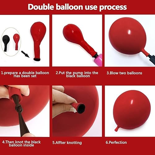 Miniatura 4 de Navy Blue Red Balloon Garland - Double Stuffed Royal Blue Balloons Nude Cream White Sand Pastel Red Balloons Arch Kit For Birthday Baby Shower