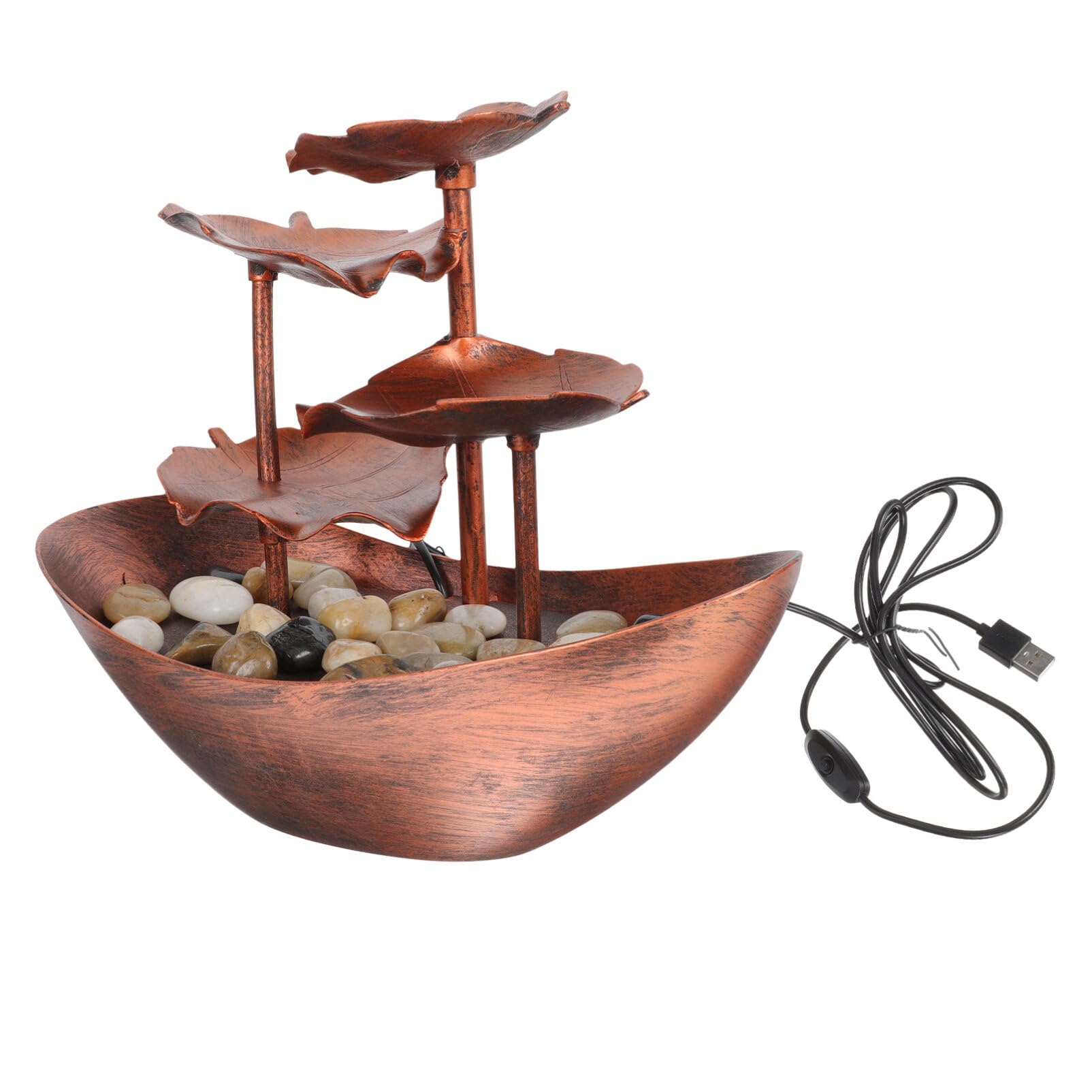 ifundom Creative Desktop Water Fountain Ornament Tranquil Indoor Waterfall Decor Led Lights for Home Office and Living Room Soothing for Peaceful Environment