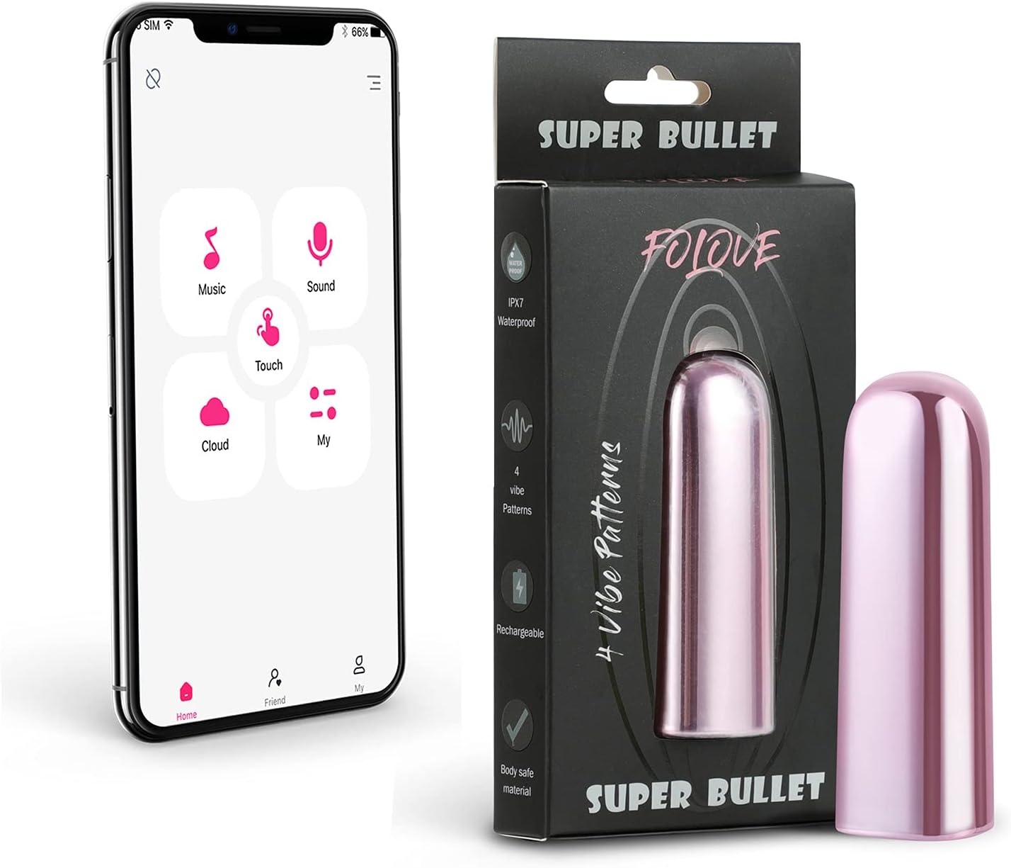 FOLOVE Portable Personal Massager with APP Control - Hand Held Massager for Neck and Back - Mini Wand Massager 100% Waterproof & Magnetic Charging - for Neck Shoulder Back Body Muscle Aches Relieves