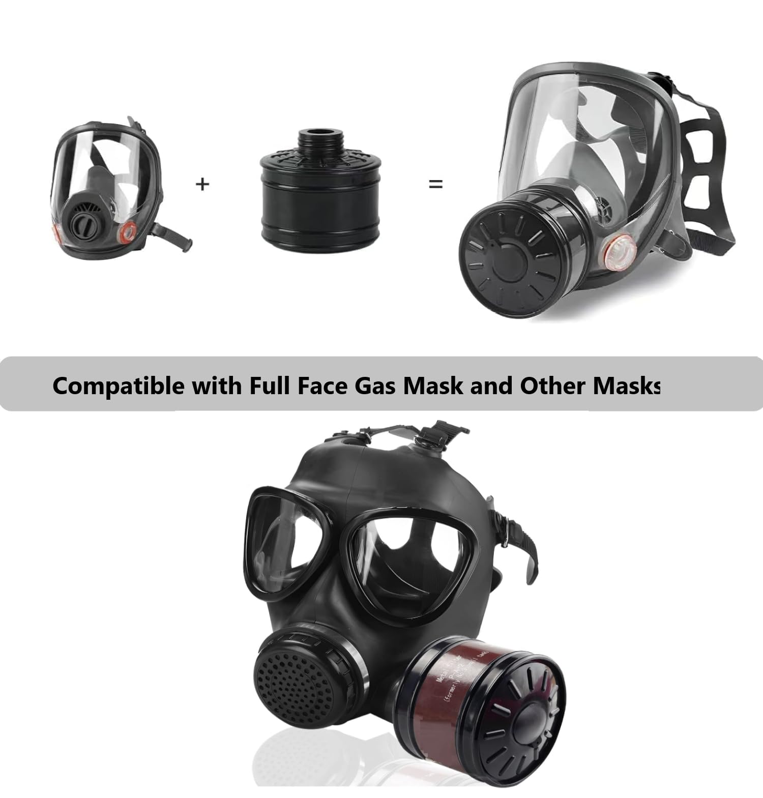 Gasmaskenfilter, 40-mm-Aktivkohlefilter Kompatibel mit der 6800 Vollgesichts-Gasmaske und Anderen Atemschutzmaske, Einzelner Austauschbarer Filter Gegen Dämpfe, Staub, Farben, Gase und Chemikalien