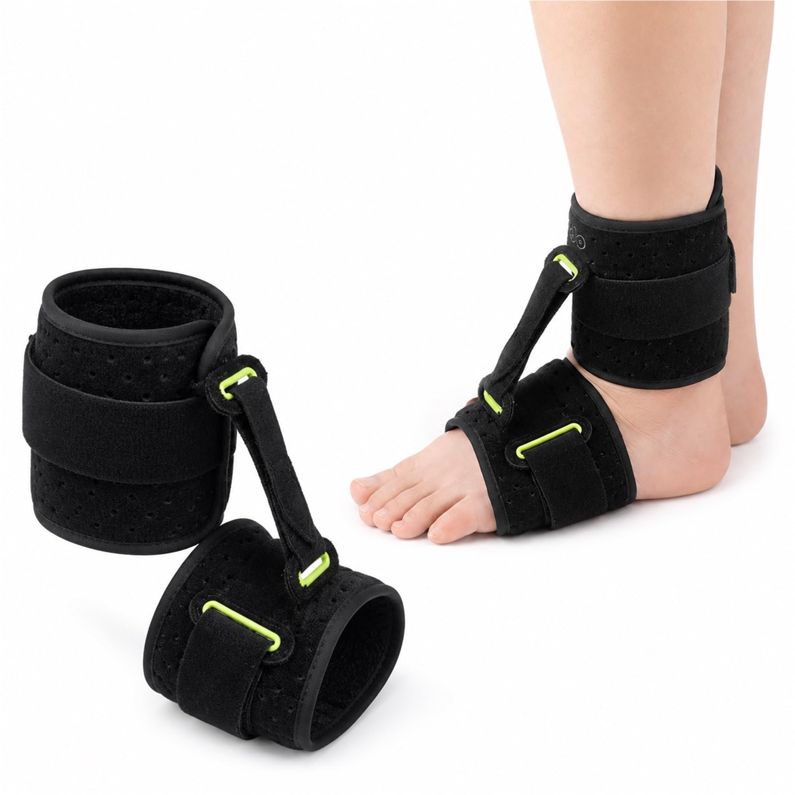 Supporto Caduta Piede AFO Tutore Caviglia Ortesi per Emiplegia Ictus Fascite Plantare Tendinite di Achille Regolabile Traspirante per Scarpe Stringate e Sandali(Nighttime Use)
