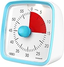 Yunbaoit Visual Timer with Night Light, 60-Minute Countdown Timer for Kids and Adults, Silent Classroom Timer, Time Management Tool for Home, School, or Work (Blue)