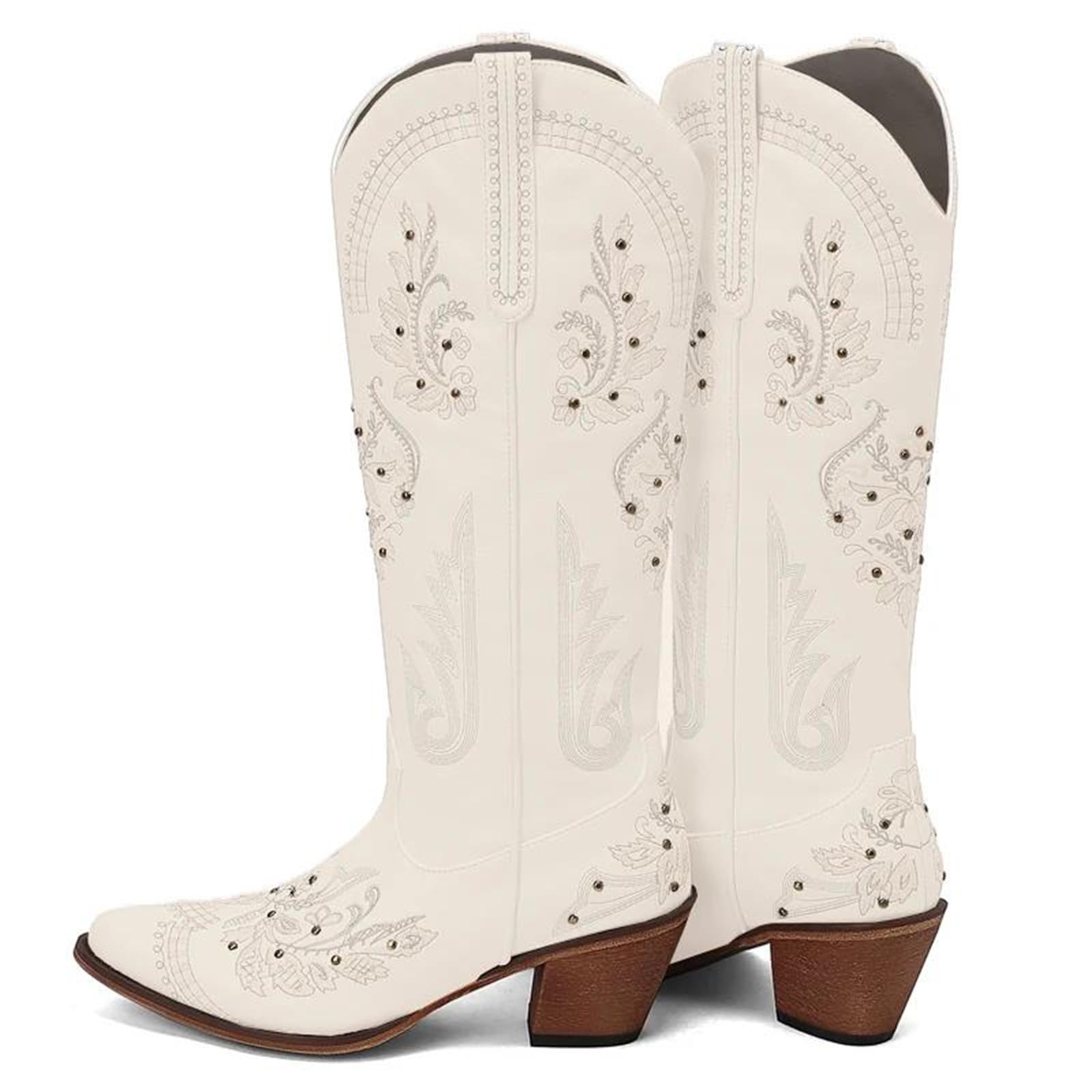 Lmtossey Stivali da cowgirl Country Western Vintage in pelle stivali da cowboy per le donne